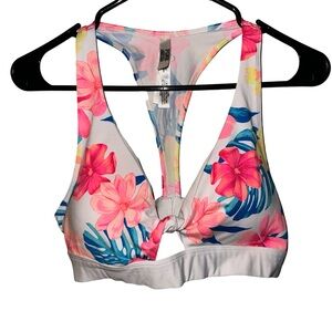 PINK ultimate floral sports bra